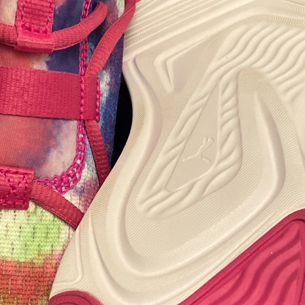 Puma Softride Rift Abstract Colorful Print Big Girls Running Shoes Size 6 - Picture 3 of 7